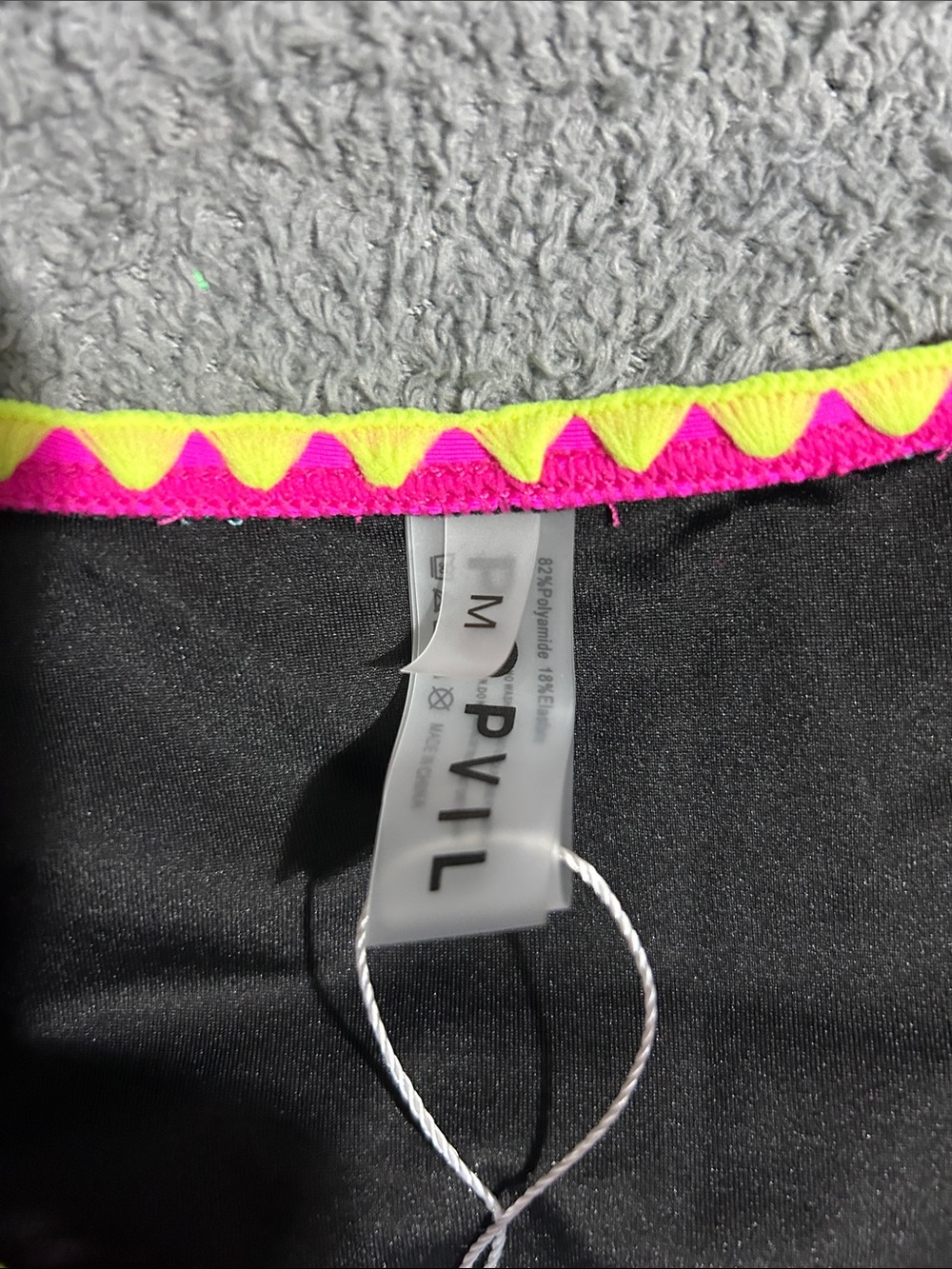 NWT Popvil Black Swim Set with Neon Pink and Aqua Trim - Picture 9 of 12